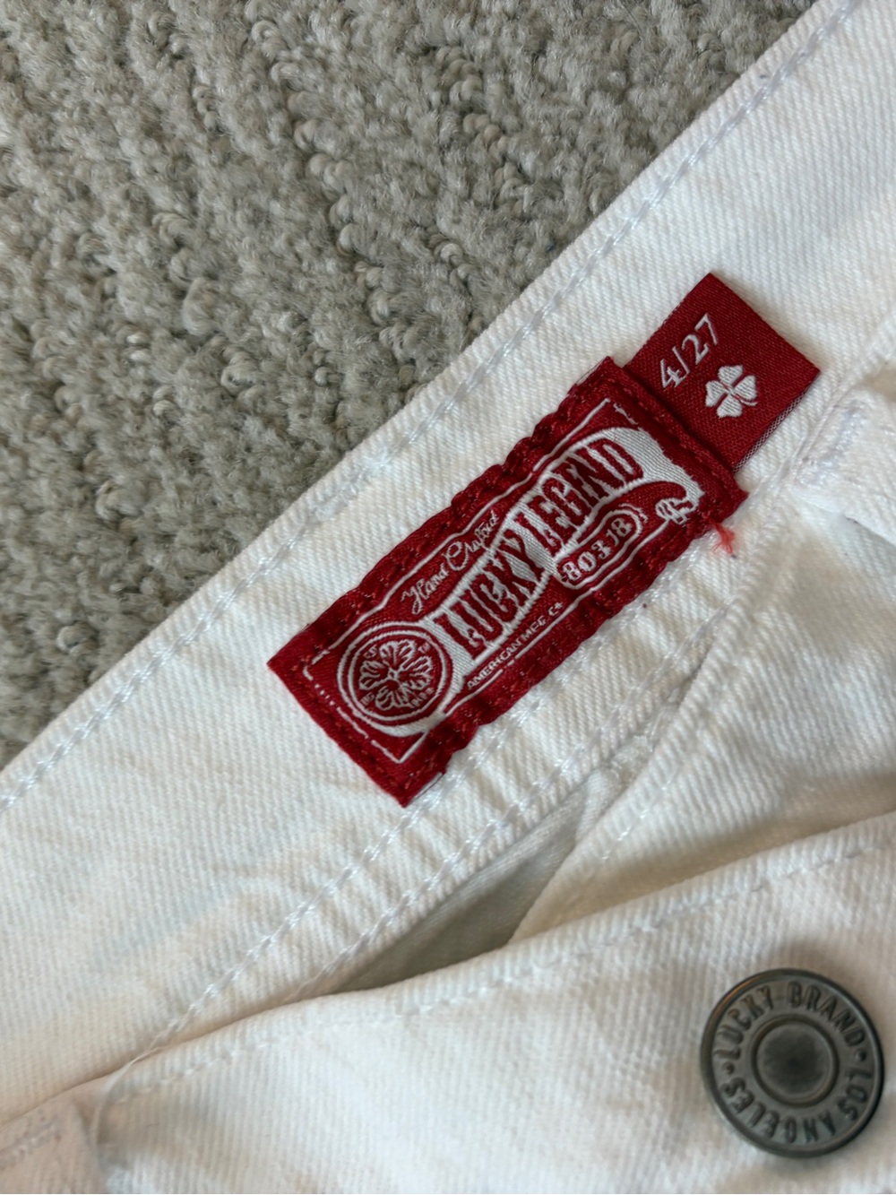 Lucky Brand White Raw-Hem Denim Jeans - Picture 3 of 3